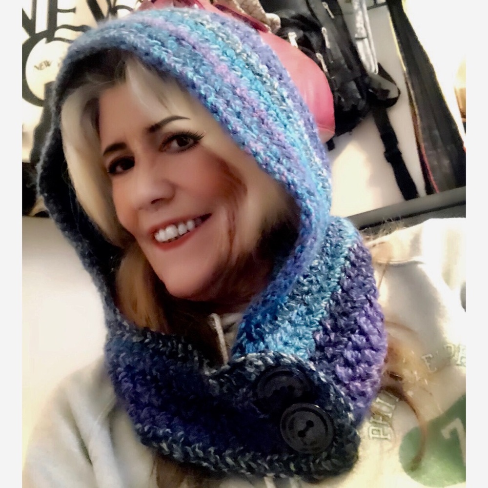 Turquoise, Purple Hoodie Handmade by me